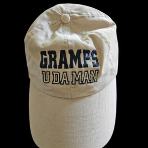 Cream Baseball Cap with Embroidered Text